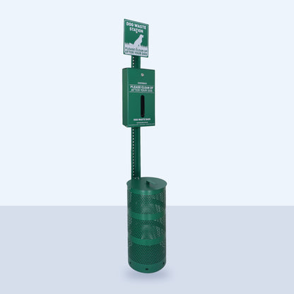 Dog Waste Station with Header Bag Dispenser