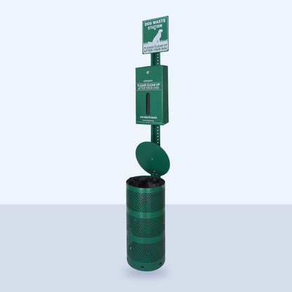 Dog Waste Station with Header Bag Dispenser