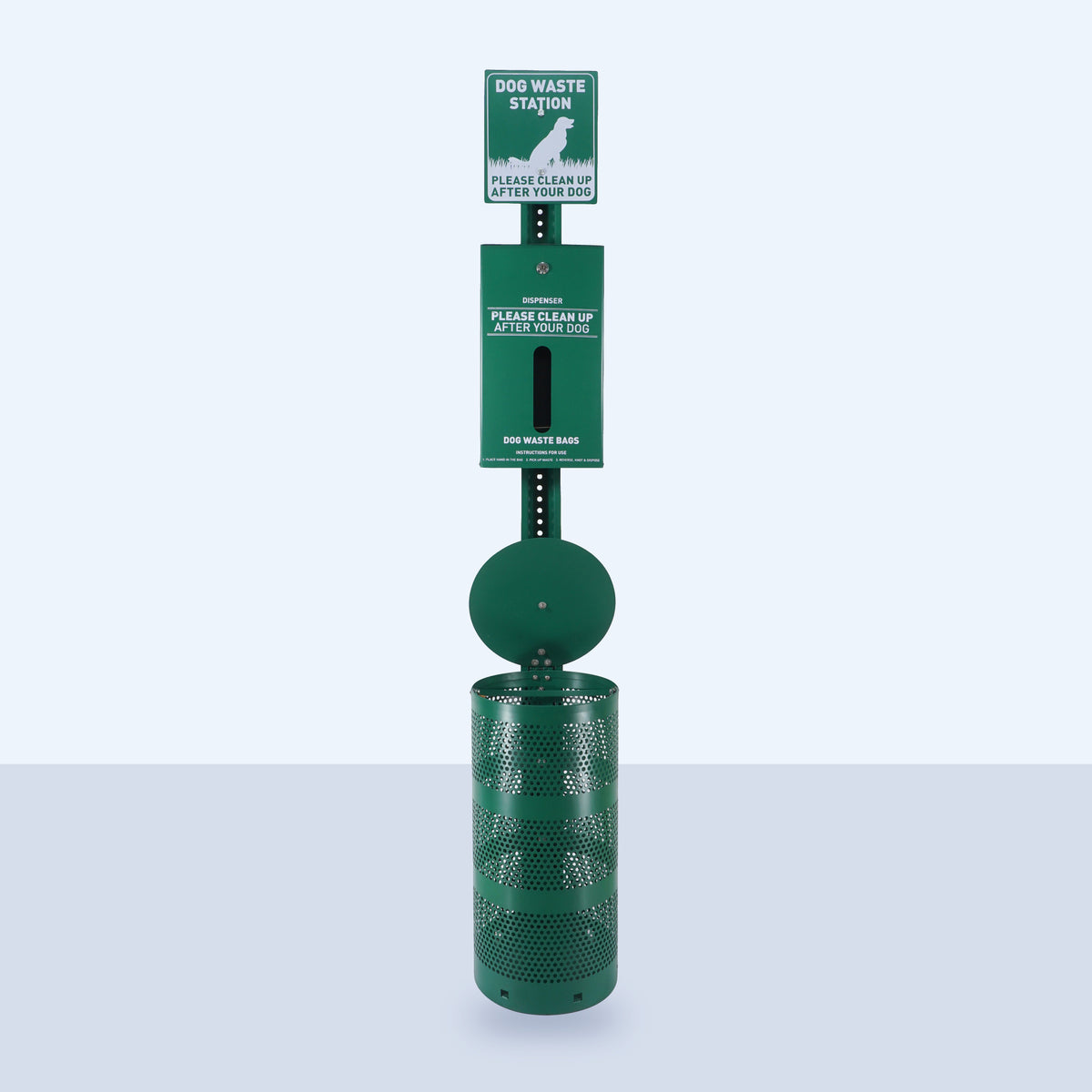 Dog Waste Station with Header Bag Dispenser